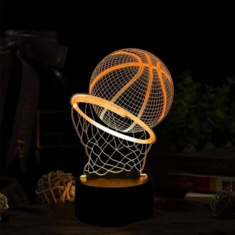Veilleuse Basketball, Lampe Basketball 3D, Veilleuse Enfant 3D Lampe, Veilleuse à Vision Variable 16 Couleurs Avec Télécommande, Cadeau Surprise pour les Enfants (1/5)