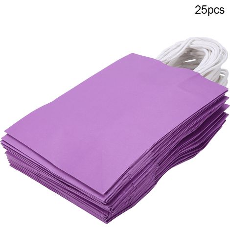 25 Pochettes Cadeau en Papier Kraft pour Mariage, Sachets de Bonbons avec Poignée Violet (1/4)