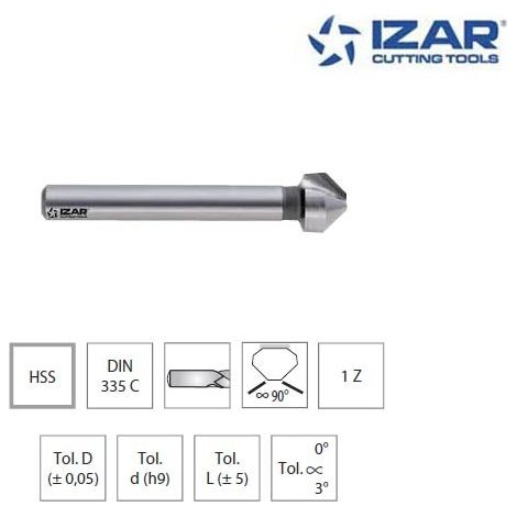 fraise à noyer 90° Izar HSS 1Z DIN335C de 6 à 30 mm  25.00 mm (1/2)