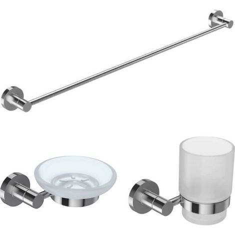 JACOB DELAFON Conjunto Jabonera Classic, Portavasos con vaso Classic y Toallero Classic