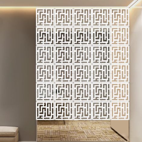 Lot de 12 séparateurs de pièce - 29 x 29 cm - Design contemporain pour salon, bureau, hôtel - Décoration murale décorative brise-vue (1/5)