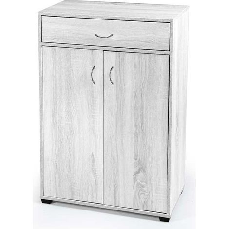 Weißer Schuhschrank mit Regalen und Schublade 63 x 33 x 95 h (1/2)