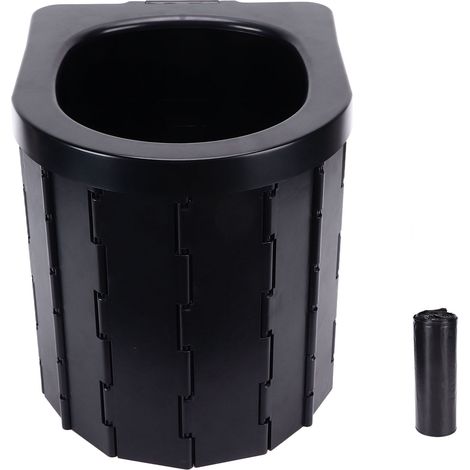 Toilette pliable pour voiture, capacité de charge 300 kg, portable et confortable pour le camping et les voyages, design ovale. (1/5)