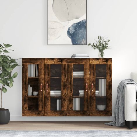 Wandschränke 2 Stk. Räuchereiche Holzwerkstoff