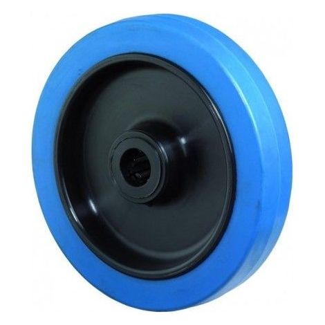 Ruota di ricambio BS Rollen gomma piena elastica blu, cuscinetto Ø 160 mm, 300 kg - B61.160. (1/3)