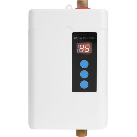 Chauffe-eau instantané, mini chauffe-eau électrique instantané, écran LED, Avec télécommande, chauffe-eau de cuisine, 5 kW [niveau d'énergie A] [Classe énergétique A] (1/5)
