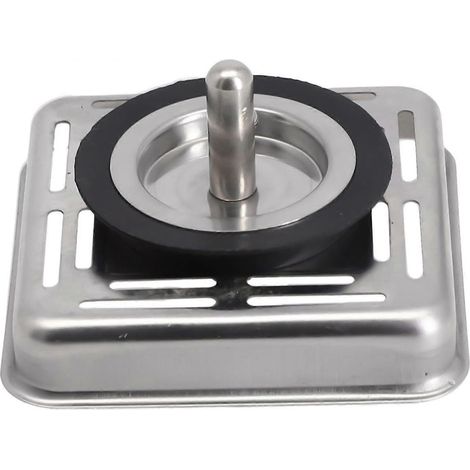 Crépine d'évier de cuisine, bonde carrée en acier inoxydable pour évier de cuisine et salle de bain, 3,1 x 3,1 x 1,7 (1/4)