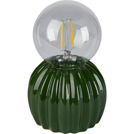 Lampe à Poser LED en Céramique "Cactos" 15cm Vert (1/2)