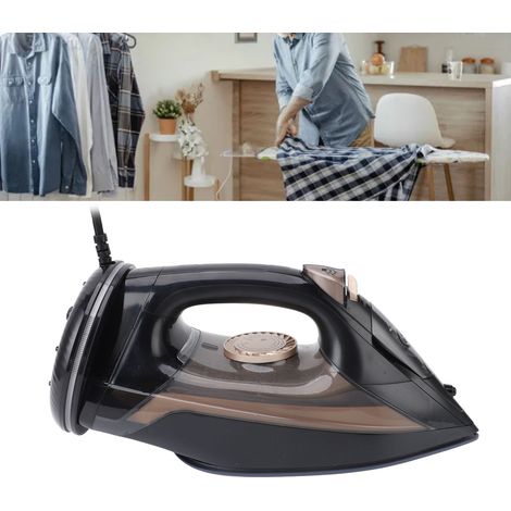 Plancha de vapor de 2200 W con depósito de agua extraíble de 420 ml: planchado en seco y húmedo, placa de acero inoxidable, compacta para viajes y uso doméstico. (1/5)