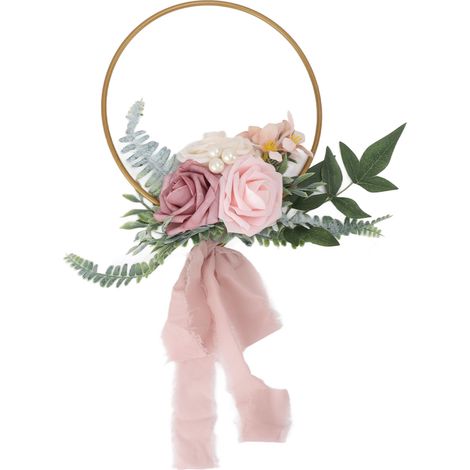 Couronne de succulentes artificielles en fer et mousse, couronne de verdure portable, couronne de mariée pour célébration nuptiale (1/5)