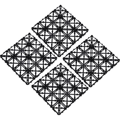 Lot de 45 dalles drainantes autobloquantes 30x30cm en PP, tapis de sol modulaire pour terrasse extérieure, kit de revêtement imperméable (1/5)