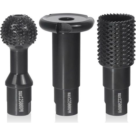 Set de 3 Fraise à Bois - Disques Meuleuse Sculpture Bois, Burrs Rotatifs, Gouge et Ciseaux à Bois pour Meuleuses 115/125 - Outils de Coupe,Menuiserie Outillage (1/4)