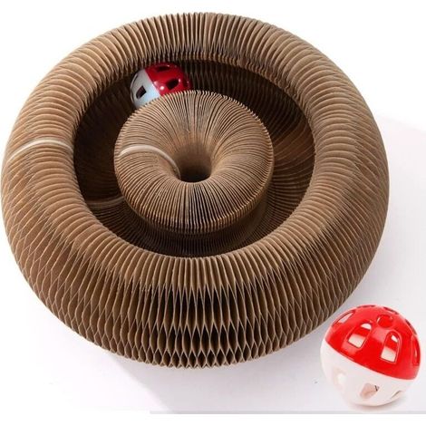 Griffoir interactif pour chat Jouet en papier ondulé Exercice mental et physique Design modulable pour stimulation (1/4)