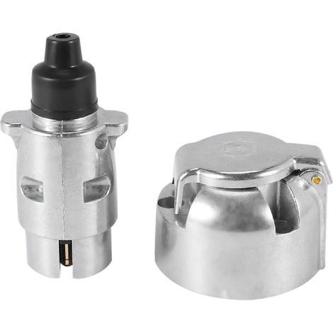Prise de remorque 7 broches 12 V pour camping-car, connecteurs métalliques pour barre de remorquage (1/5)