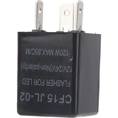 Voyant LED, polarité indépendante, 12 V/24 V, universel, ABS, normalement ouvert, relais de clignotant CF15 JL-02