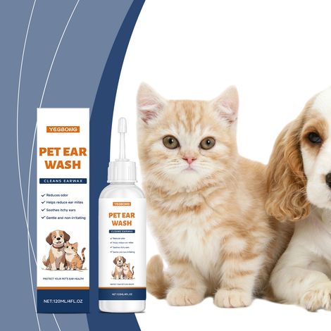 Nettoyant auriculaire doux pour chats et chiens, élimine efficacement la saleté et les odeurs des oreilles des animaux - 120 ml -- BIEMMEDUE (1/5)