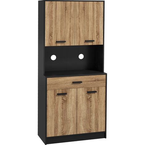 Mobile da cucina/credenza/unità contenitore, 2 ante, 4 sportelli, 1 cassetto, gestione cavi, 80L x 40P x 180H cm