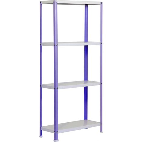 SIMON HOME étagère en métal avec vis avec 4 étagères (160x80x40cm) VIOLET ET BLANC (1/5)