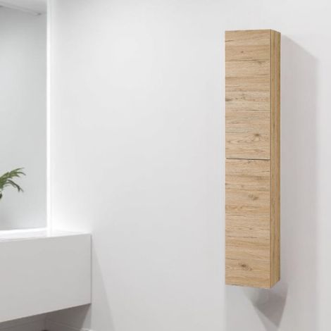 Colonna da bagno 160 cm sospesa reversibile BALI Quercia Naturale (1/5)