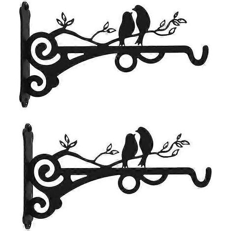 2 Stück Metall-Hängekorb-Haken mit Schrauben, Outdoor-Pflanzen-Vogel-Halterung (1/5)