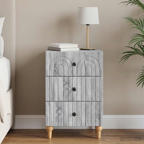 vidaXL Bedside Cabinet Grey Sonoma 43x 41 x 66.5 cm Engineered Wood (1/5)