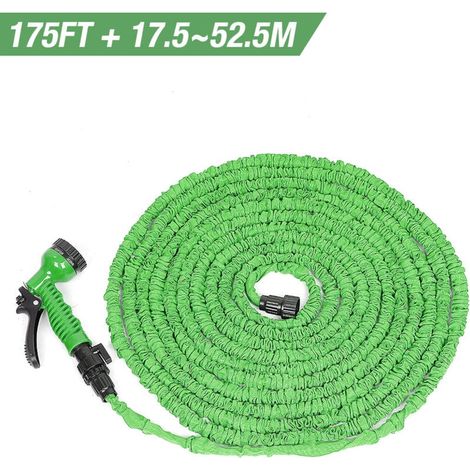 175FT Tuyau Extensible Tuyau d'arrosage Flexible de Jardin pour Voiture Vert (1/4)