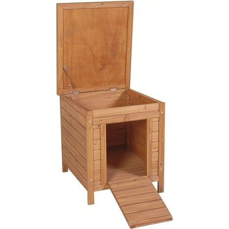 Poulailler en bois Lisbon pour poulets et lapins 42x52x43 cm, Cabane en bois avec une couverture et pieds