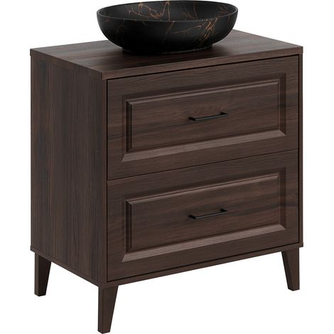 Waschtisch 80cm Moka mit 2 Schubladen, Holzoptik (1/5)