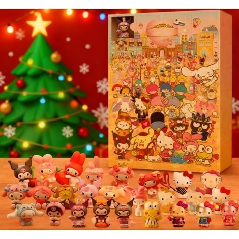Calendrier de l’Avent Sanrio Noël 2025 – 24 surprises kawaii – Figurines et mini décorations – Pour chambre d’enfant ou sapin (1/4)