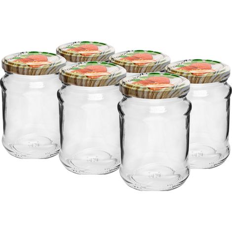 Tarro de cristal para conservas con tap贸n de rosca, 250 ml, 6 unidades (1/3)