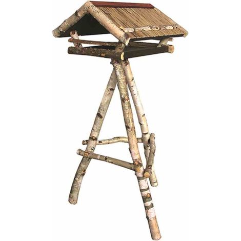 Vogelfutterhaus Birke mit Ständer Maße: 52x55x25 cm (1/4)
