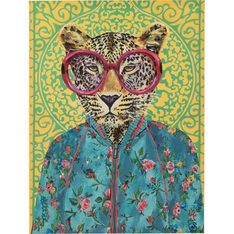 Tableau déco pop art tigre multicolore sur toile moderne - Pop art multicolore vif et jaune (1/3)