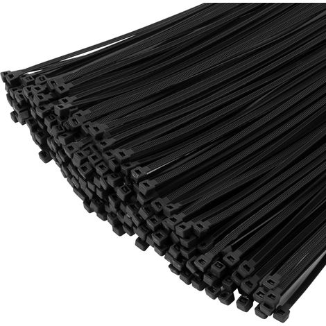 1000 pièces Colliers de Serrage professionnelles, Noir-300mm x 4.8mm, Autobloquant, Attache Câble Résistant aux UV, Idéale pour l'intérieur et l'extérieur (1/5)