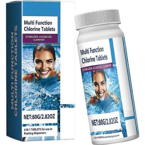 Piscine Chlore Comprimés Eau Claire : Tueurs Efficaces & Anti-Taches, Pastilles Chlore Piscine Désinfectant Rapide. (1/4)