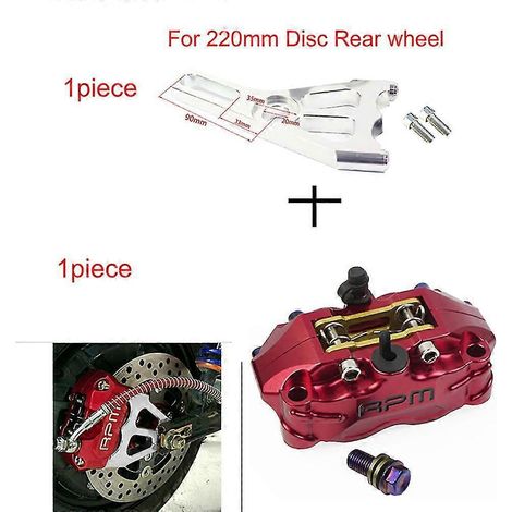 Étrier de frein de moto Rpm, disque de 82 mm, compatible avec scooters Yamaha Aerox, Jog, BWS, NMAX, XMAX, RSZ, Wisp Force, Dirt Pit Bike, Grom Dio - 220 Rouge D (1/5)