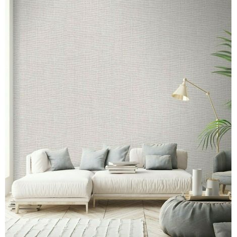 Erismann White Brown Grey Mix Glitter Plain Woven Linen Effect Vinyl Wallpaper (1/4)