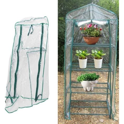(Transparent) 69 x 49 x 160 cm Ersatzplane aus PVC für Gewächshäuser mit Anzuchtschale (1/2)