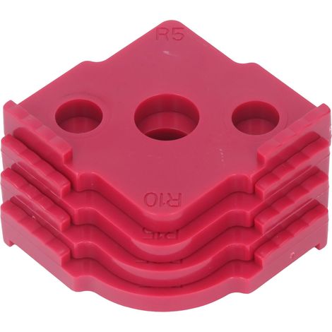 Lot de 4 gabarits de toupie rayon d'angle en ABS résistant à l'usure pour bois, calibreur coins arrondis demi-cercle (1/5)