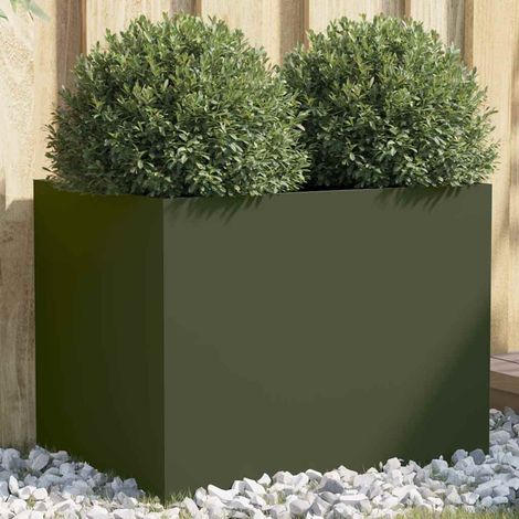 vidaXL Fioriera Verde Oliva 62x47x46 cm in Acciaio