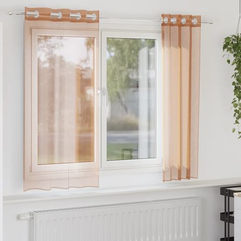 Voile Vorhänge mit Ösen 2 Stk. Terrakotta