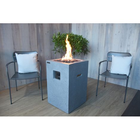 Elementi Gasfeuerstelle "Kelut" in Naturstein-Optik, grau, 45 x 45 x 70 cm (L x B x H) (1/5)