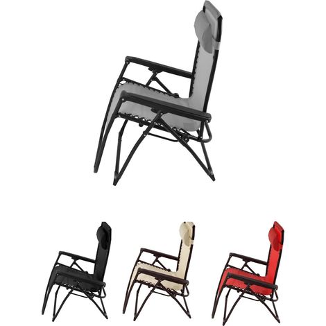 Tumbona Plegable de Acero Reclinable – Hamaca con Almohada extraíble, Reposabrazos y Reposapiés – Silla de Jardín Ergonómica (1/5)