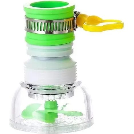 Robinet de cuisine (vert) anti-éclaboussures, rotatif et rétractable (1/3)