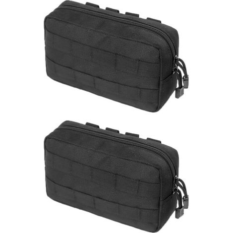 Set aus 2 weichen taktischen Taschen mit Hüftgurt, Mehrzwecktasche, geeignet für Camping und Wandern (schwarz) (1/5)