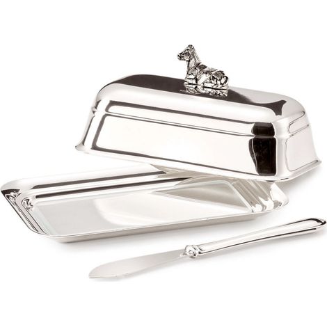Beurrier avec couteau et motif vache pour table de petit-déjeuner, L 18 cm - PANGIVO (1/4)