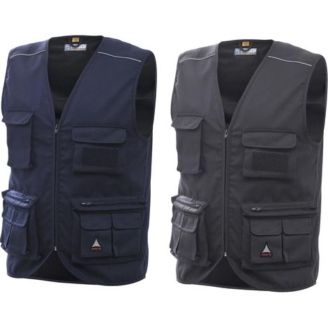 Siggi Chrome 20GT0147 Arbeitsweste mit mehreren Taschen - L - Blau