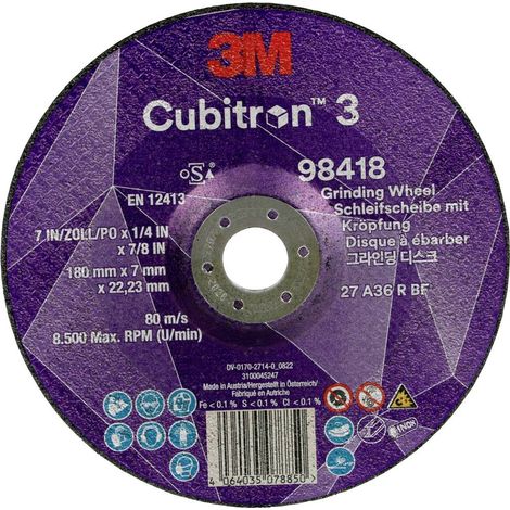 Disque abrasif Cubitron 3180 x 7 mm P36+ 3M 3M (1/5)