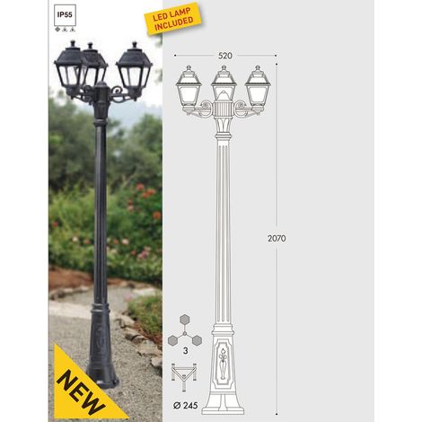 GIGI BISSO/MARY 3L NERO E27 LED 8,5W CCT PALO 207CM