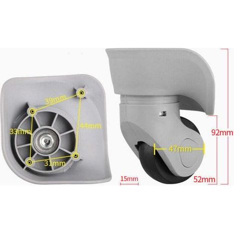 Pair of Universal Suitcase Wheels, Durable Rubber Silent Multi-Directional for Suitcase Luggage Replacement Repair Wheels (Small, Gray, 2 Pack) (1/2)