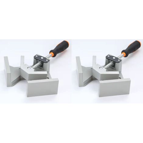 CCYKXA Corner Vise, [2 PACK] 90° Aluminum Alloy Right Angle Clamp, Double Handle Clamping Tool, Vice Holder with Adjustable Swivel Jaw - Silver Gray